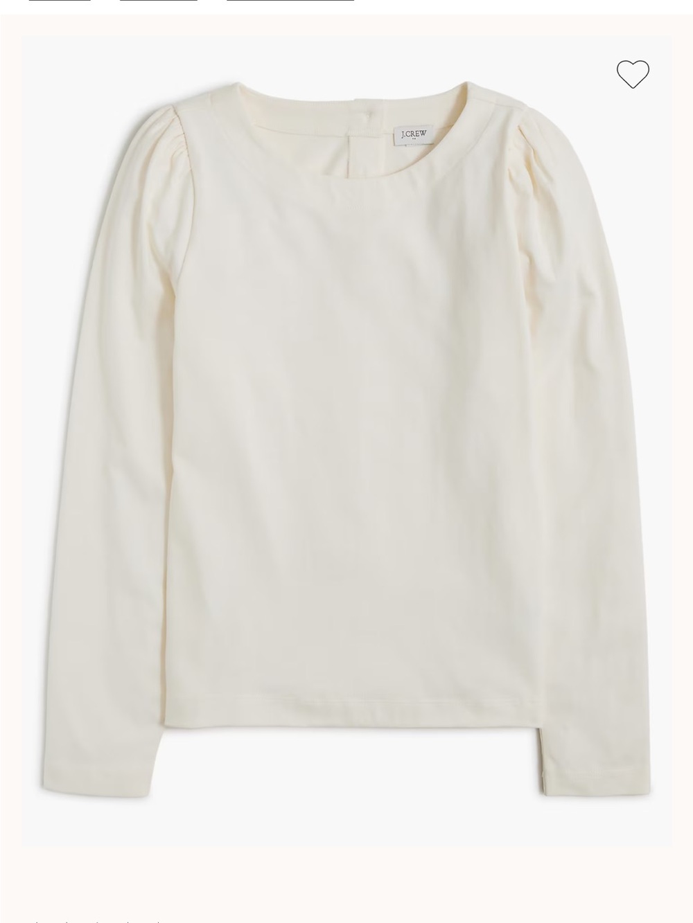 J Crew Cream White Puff Sleeve Top XS